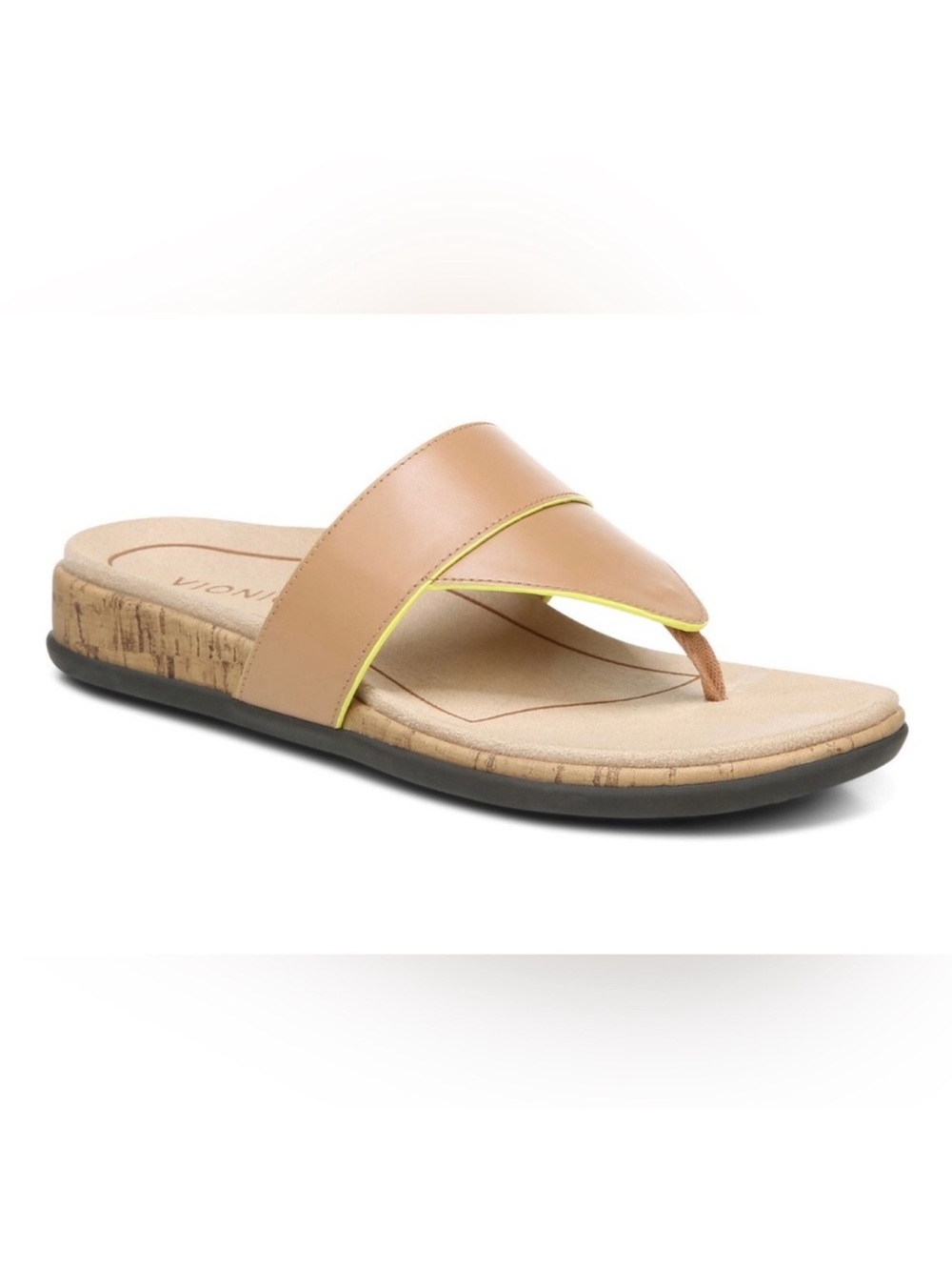 Vionic Jillian Leather Sandals tan size 7